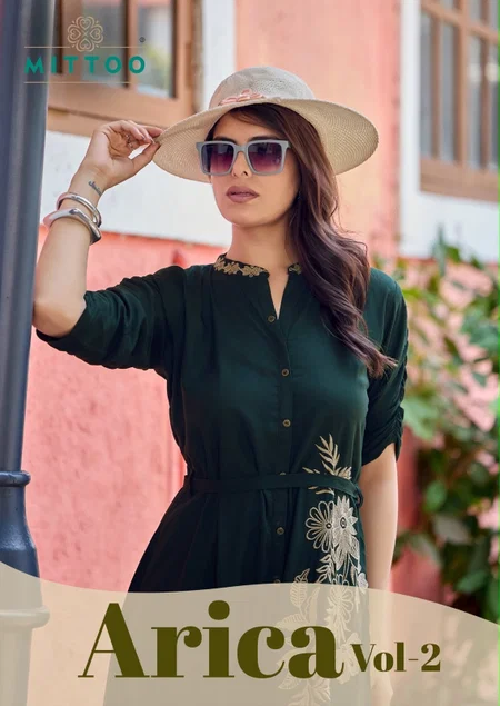 Arica Vol 2 By Mittoo Rayon Thread Work Designer Kurtis